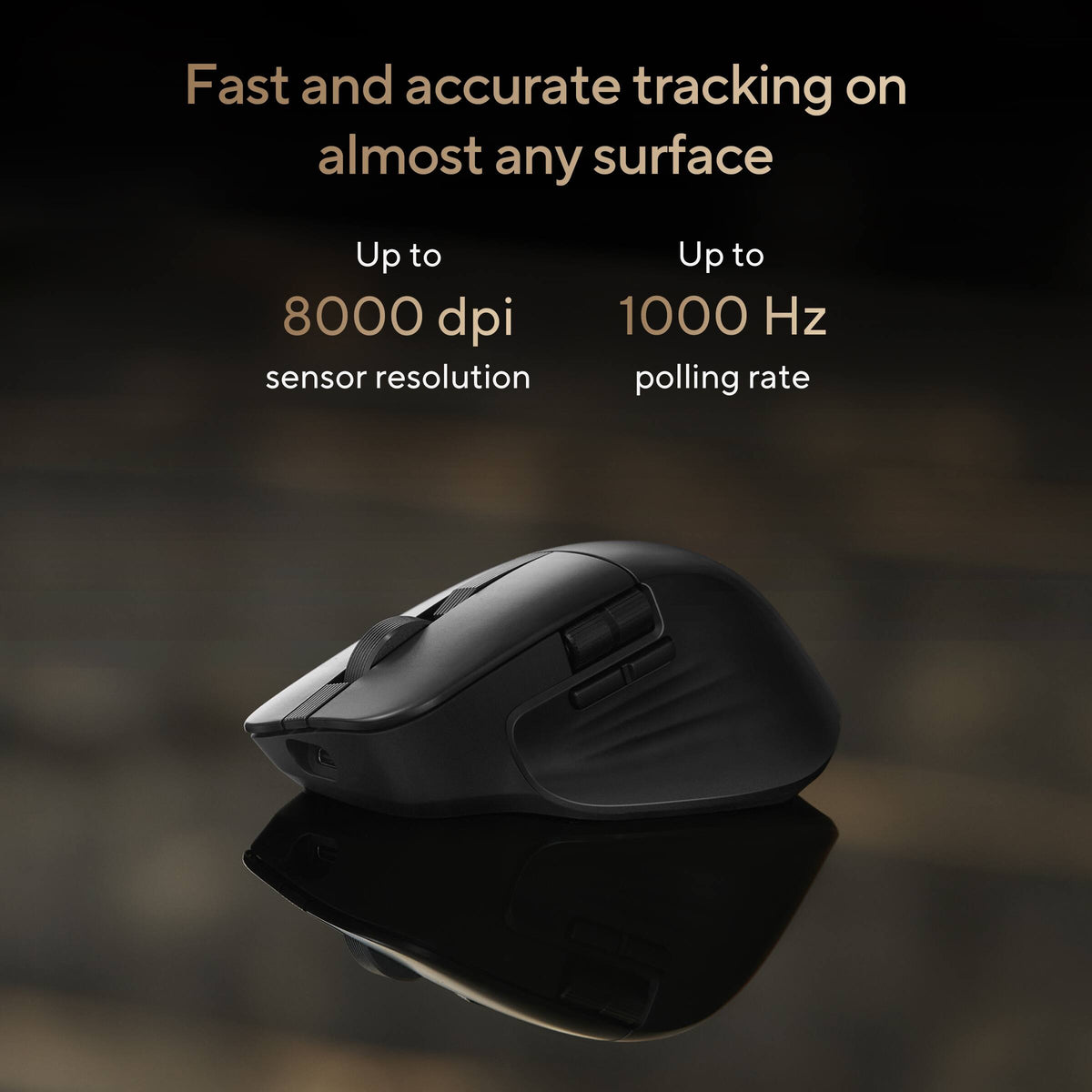 ASUS - ProArt MD301 Optical Ergonomic Mouse with Hot-Swappable Switches and SmartShift Scroll Wheel - Wireless - Black