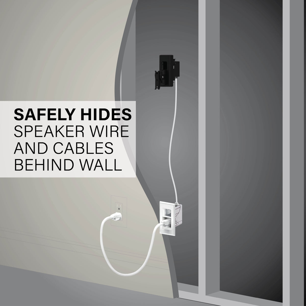 Sanus - Tilt & Swivel Speaker Wall Mount & Power Kit - Black