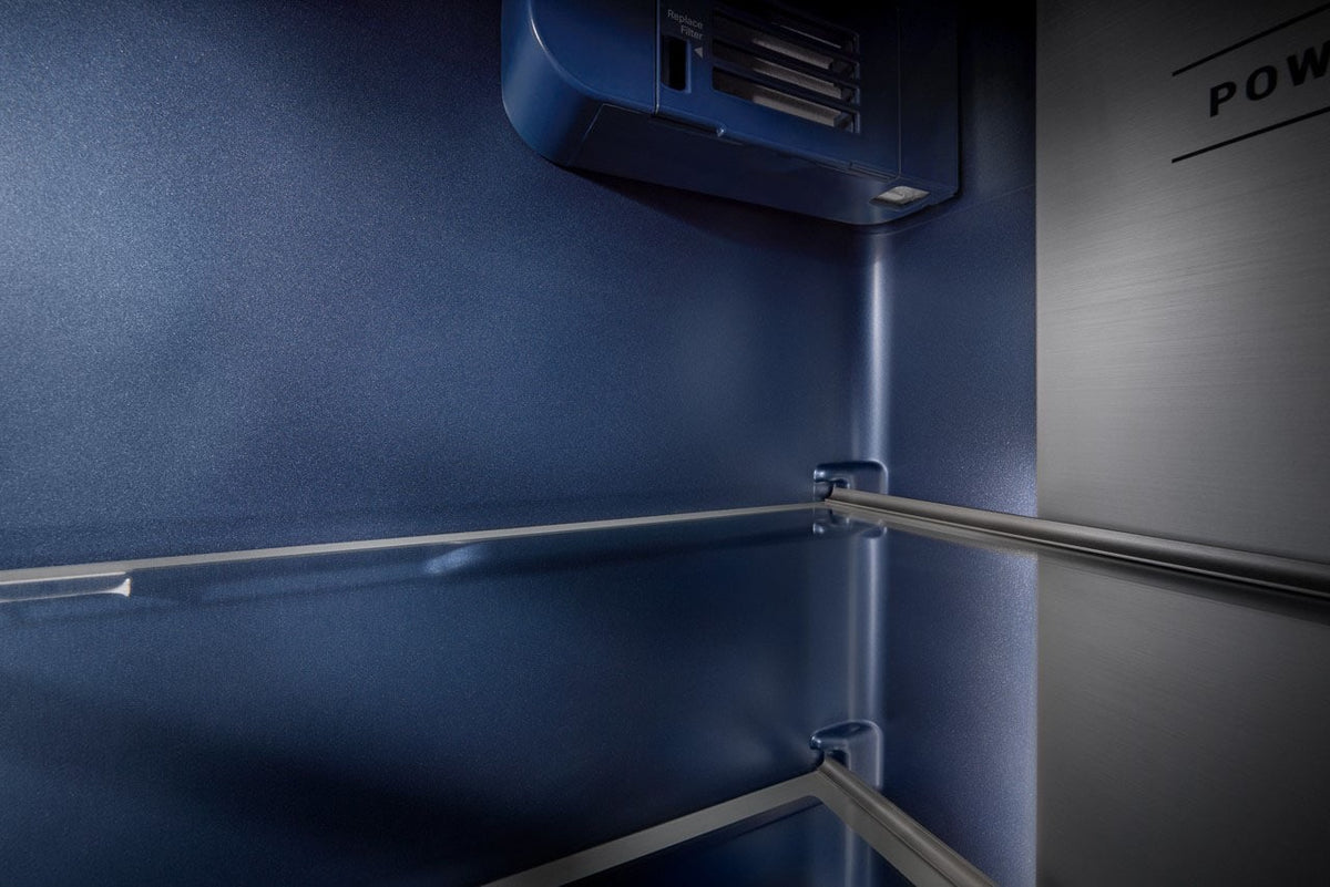 Maytag - 36 in. Wide 29 cu. ft. Side-by-Side Built-in Refrigerator with Arctic Blue Interior - Stainless Steel