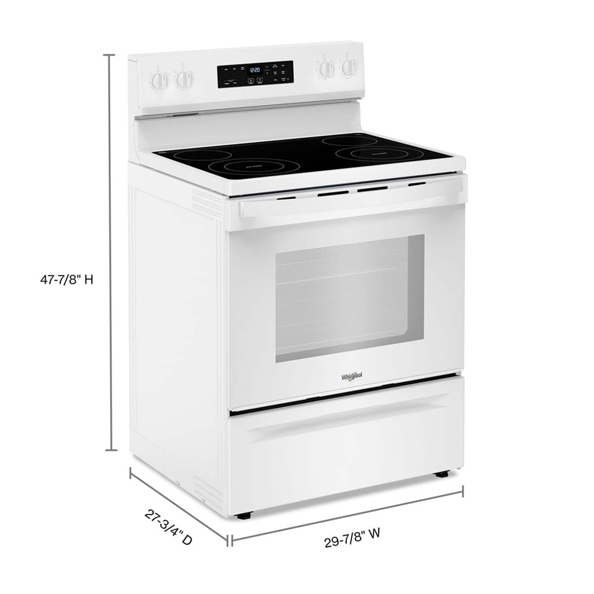 Whirlpool - 30 in. Wide 4 element 5.3 cu. ft. Freestanding Electric Range with No Preheat Mode - White