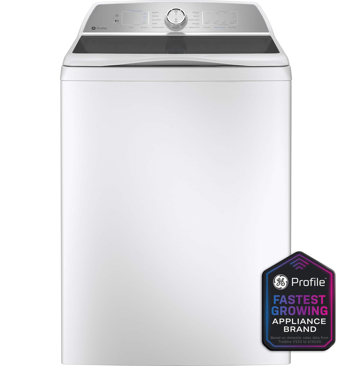 GE Profile - 5.0 Cu. Ft. High Efficiency Smart Top Load Washer with Smarter Wash Technology, Easier Reach & Microban Technology - White