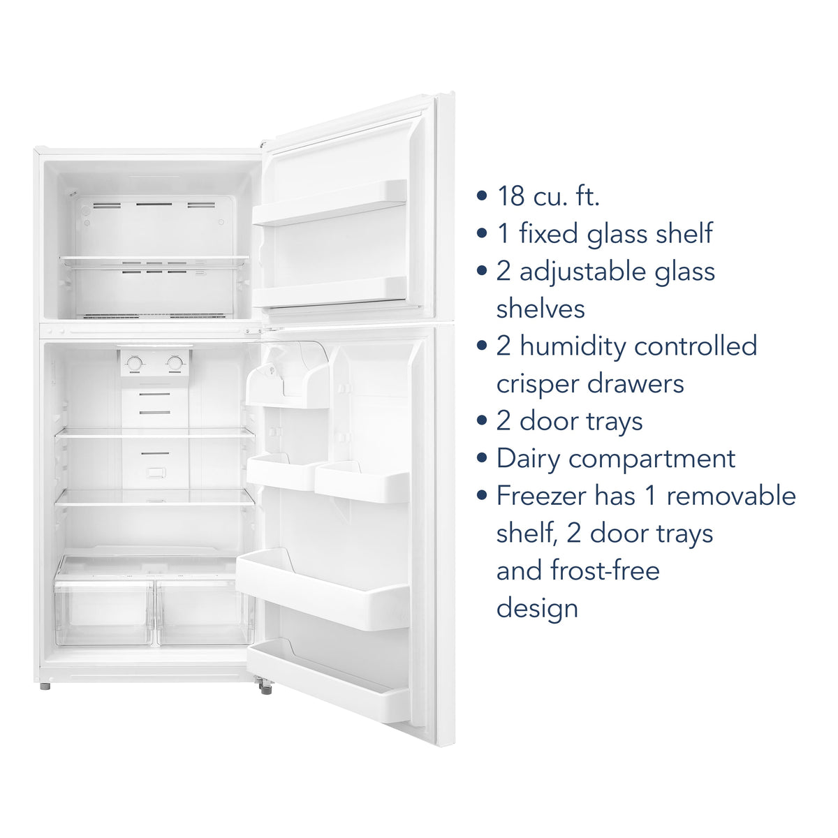 Insignia™ - 30 in. Wide 18 Cu. Ft. Top-Freezer Refrigerator with Handles - White