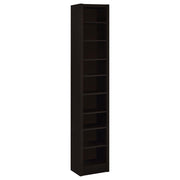 Rectangular Bookcase Tall Slim Storage With 9 Shelves - Brown