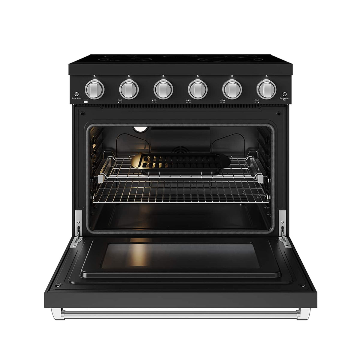 36 in. Wide 5 Elements Gordon Ramsay Series by Thor Kitchen 6.0 Cu.Ft Freestanding Electric Range with Stainless Handles - Black