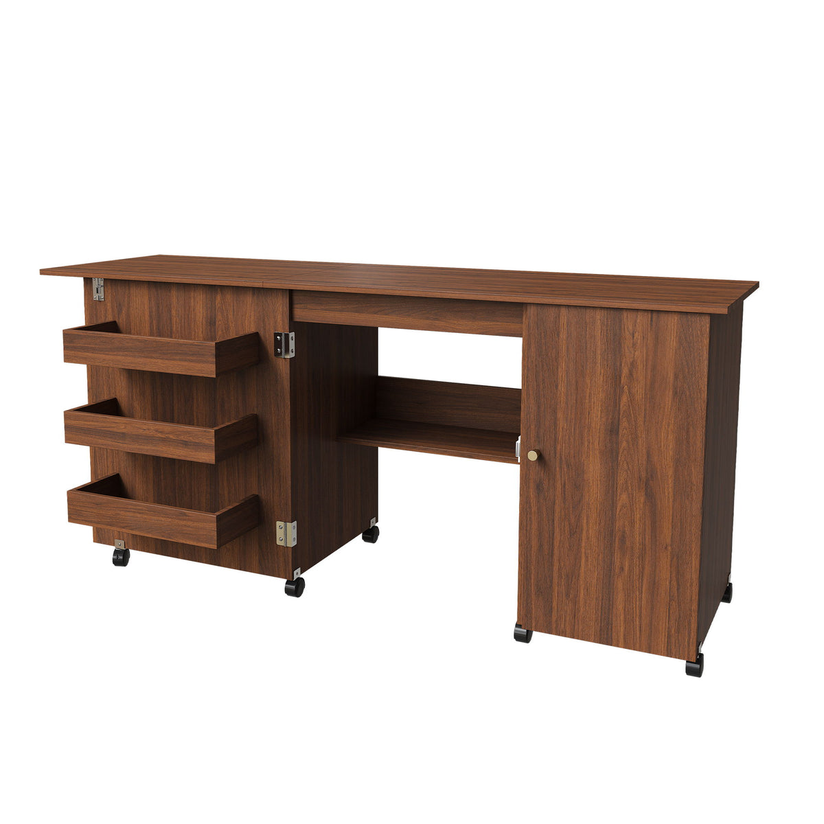 Mesa de costura plegable con ruedas bloqueables