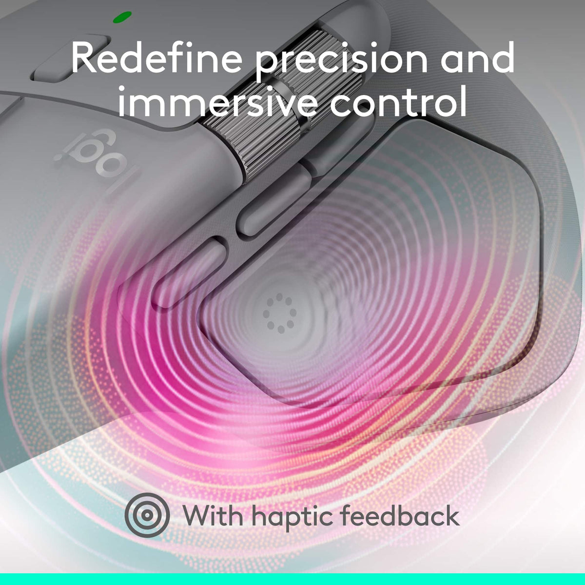 Logitech - MX Master 4 Wireless Laser Ergonomic Mouse with Advanced Performance Haptic Feedback - Wireless - Pale Gray