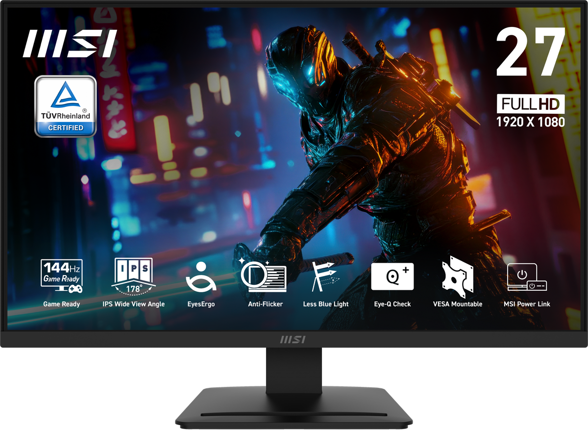 MSI - PRO MP273L E14 27" IPS LCD FHD 144Hz 1ms Free Sync Monitor, HDR Ready (HDMI,VGA port ) - Matte Black