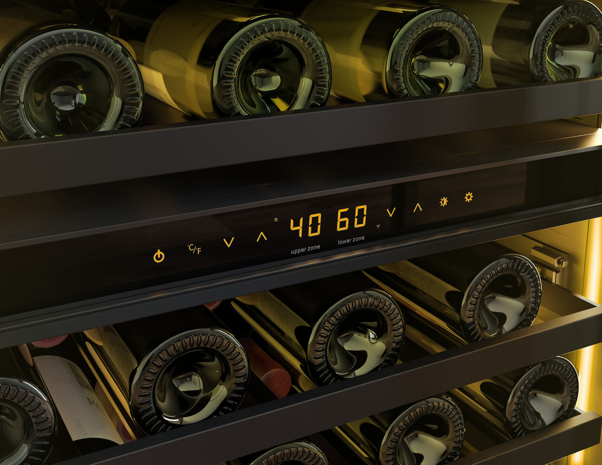 Zephyr - Presrv 24 in. 45-Bottle Dual Zone Panel-Ready Wine Cooler - Panel Ready + Glass