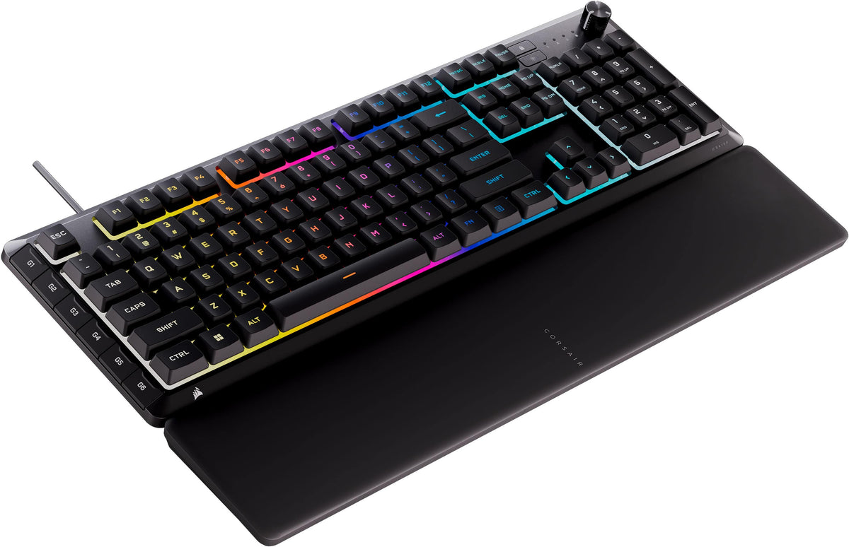 CORSAIR - SKIFF 100 PLUS Gaming Keyboard – 10-Zone RGB – 100% - Rotary Dial - Quiet, Responsive Switches – IP53 - Black