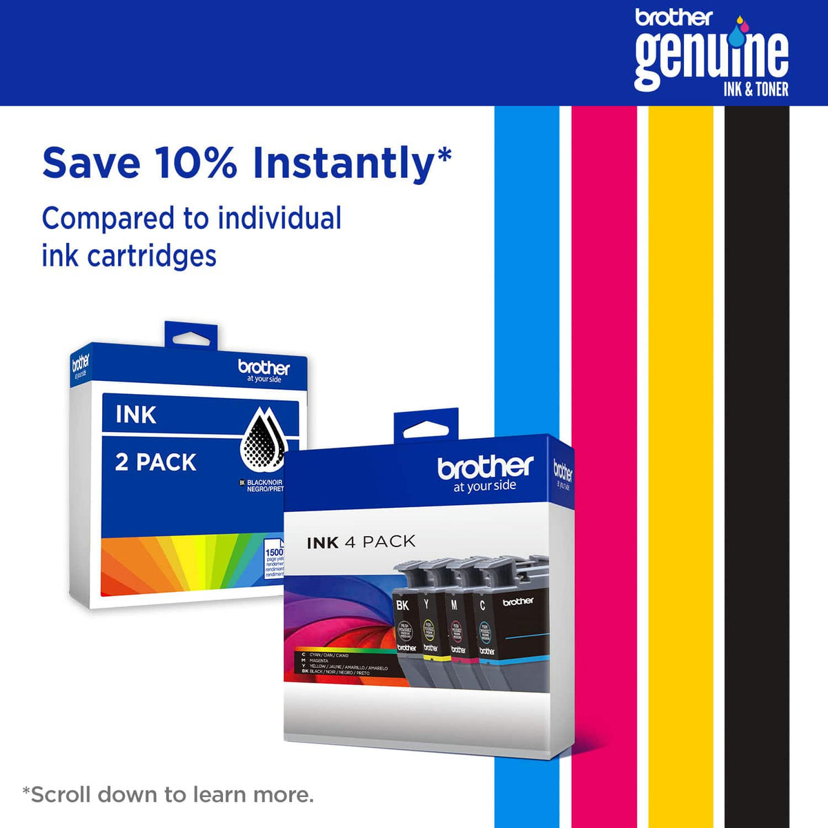 Brother - Genuine LC501XL3PK 3-Pack High Yield Color Ink Cartridges - Cyan/Magenta/Yellow