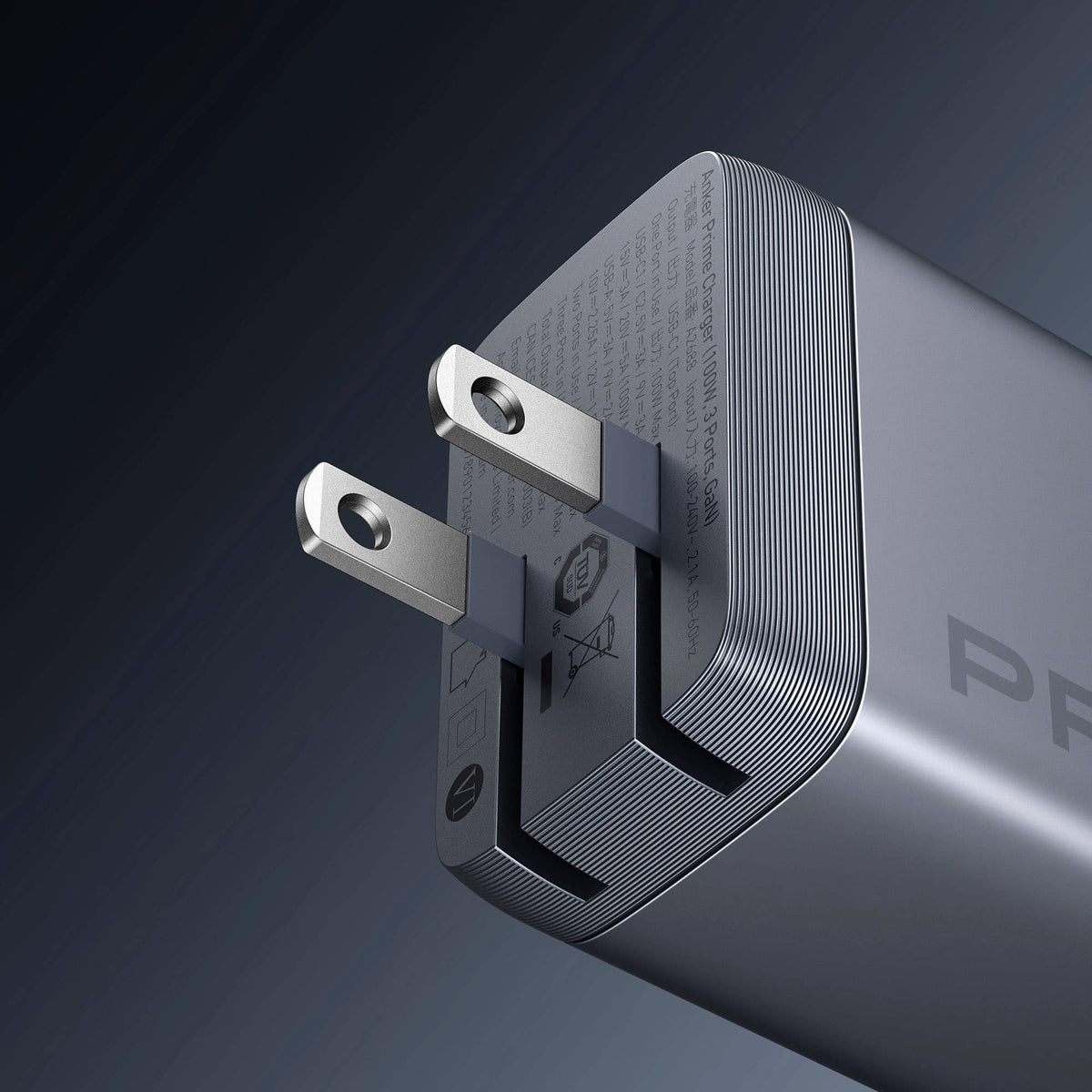 Anker - Prime Charger (100W, 3 Ports, GaN) - Silver
