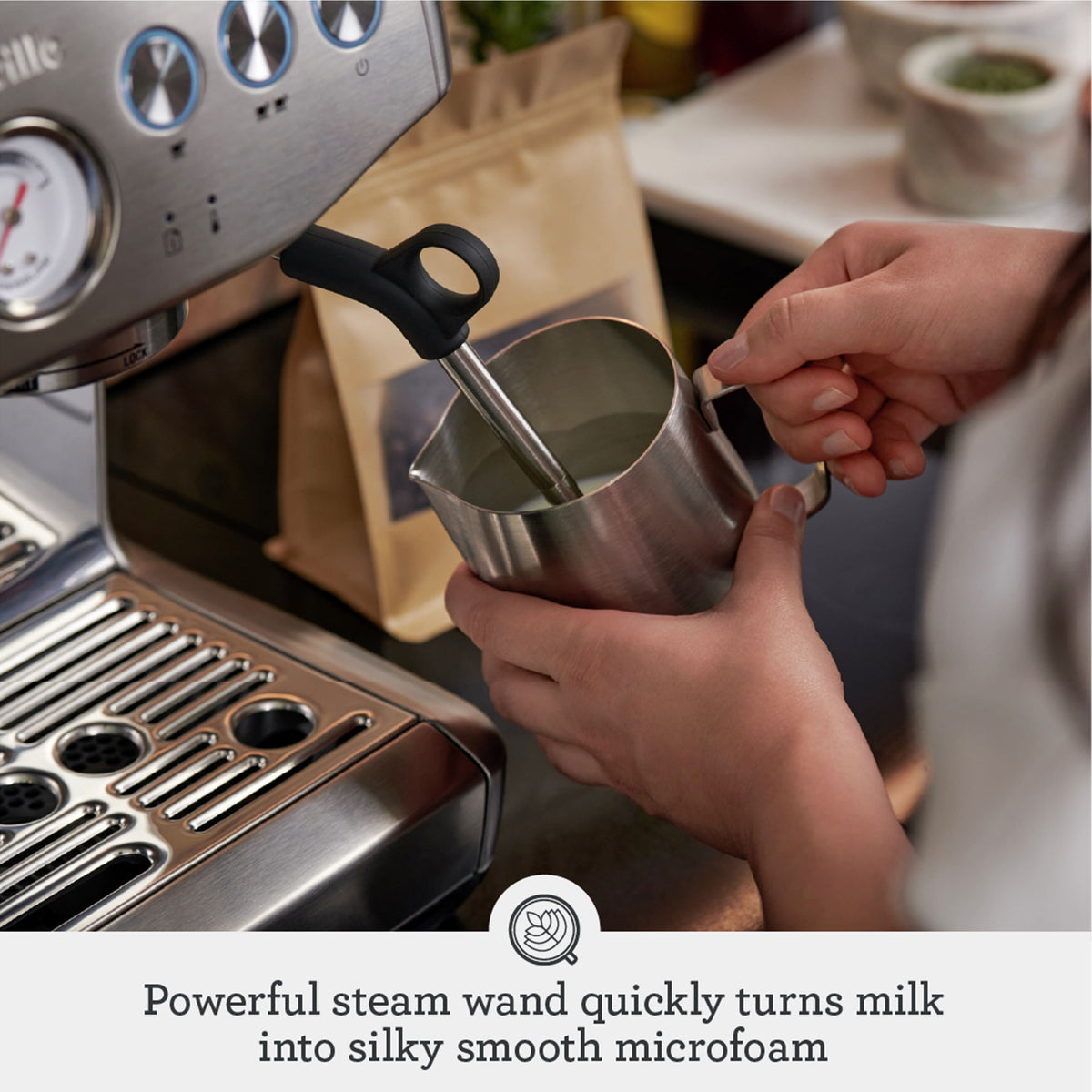 Breville - the Barista Express Impress Espresso Machine - Brushed Stainless Steel