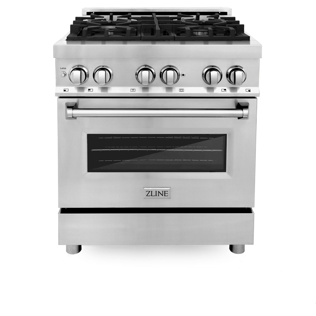 ZLINE - 30 in. Wide 4 Burner 4.0 cu. ft. Legacy Freestanding Dual Fuel Range with  Electric Convection Oven in Stainless Steel - Stainless Steel