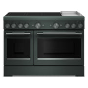 KitchenAid - 48 in. Wide 6 element 6.3 cu. ft. Freestanding Double Oven Electric Induction Commercial-Style Range with Griddle - Juniper