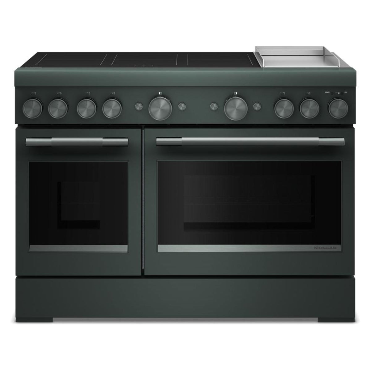 KitchenAid - 48 in. Wide 6 element 6.3 cu. ft. Freestanding Double Oven Electric Induction Commercial-Style Range with Griddle - Juniper
