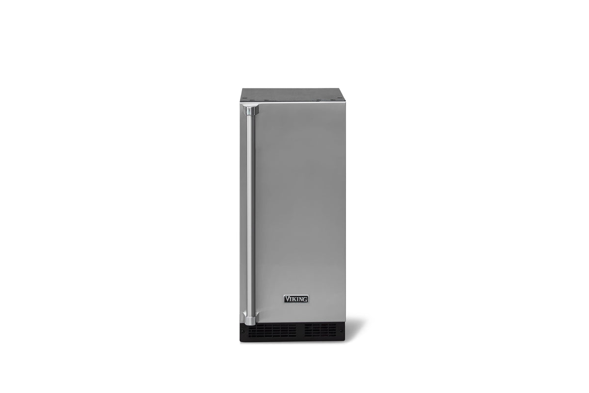 Viking - 15" Undercounter/Freestanding Custom Panel Clear Ice Machine with Drain Pump - Stainless Steel
