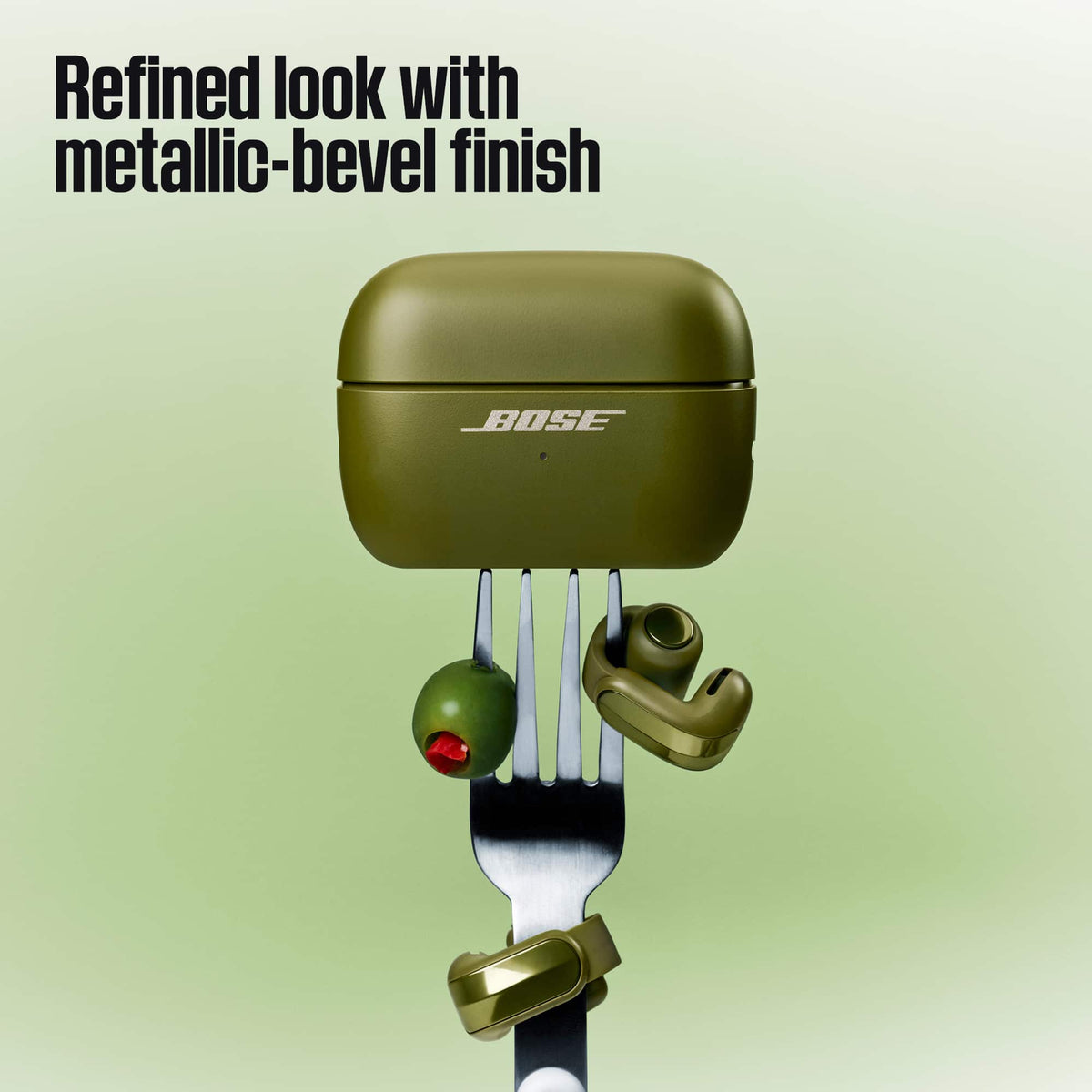 Bose - Ultra Open Earbuds (2nd Gen) - Wireless Bluetooth Open Ear Earbuds with Immersive Audio and Wireless Charging - Olive Green