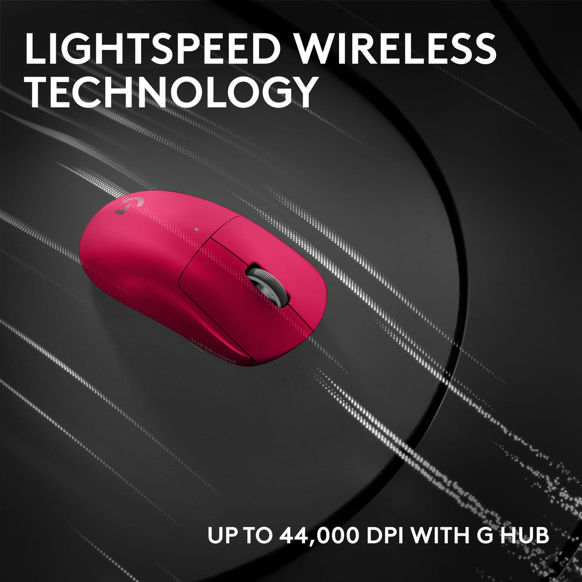 Logitech - PRO X SUPERLIGHT 2c LIGHTSPEED Lightweight Compact Wireless Optical HERO 2 Sensor 44 000 DPI Gaming Mouse for PC - Wireless - Magenta