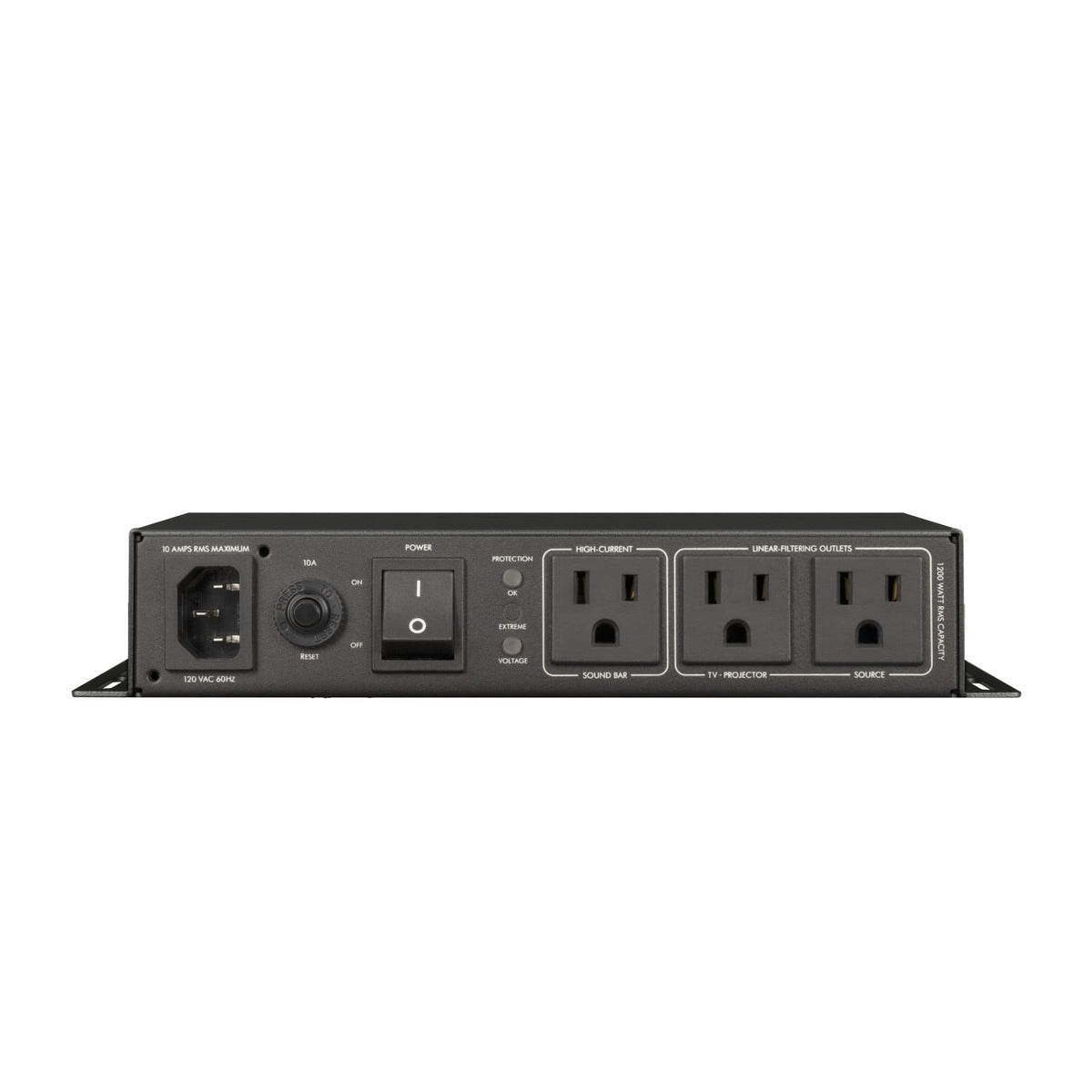 AudioQuest - PowerQuest TV3 3-Outlet Surge Protector for Wall-Mounted TVs (Non-Sacrificial, Noise-Dissipating, Behind-TV Design) - Black