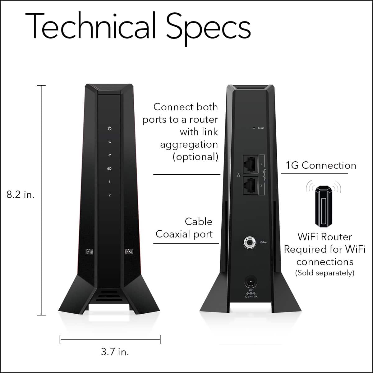 NETGEAR - Nighthawk Mid/High-Split 32 x 8 DOCSIS 3.1 Cable Modem - Black