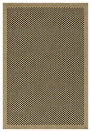 Earth - 5'3" X 7'3" Indoor, Outdoor Area Rug, Polypropylene - Jute / Black