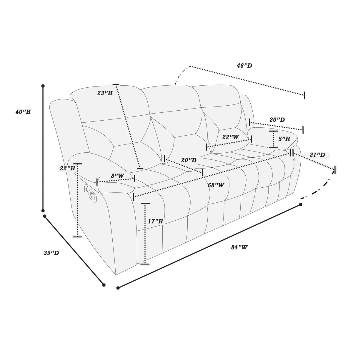 Juego de sala contemporáneo con brazos de almohada y soporte para la cabeza