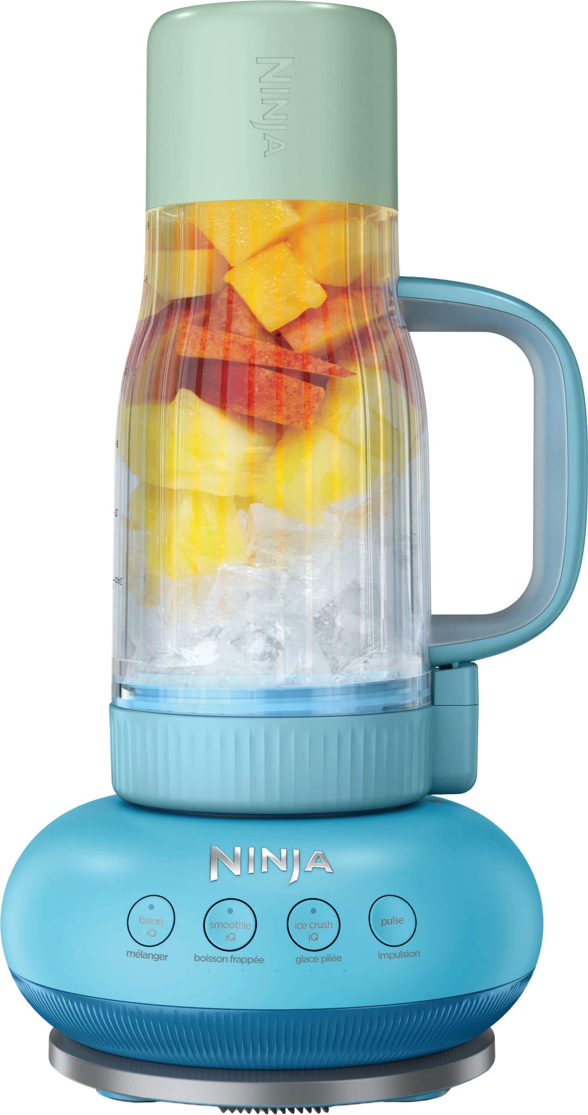 Ninja - BlendBOSS 26oz Tumbler Blender with Travel Tumbler, 1200 Peak Watts, Three AUTO IQ Programs - Blue Raspberry