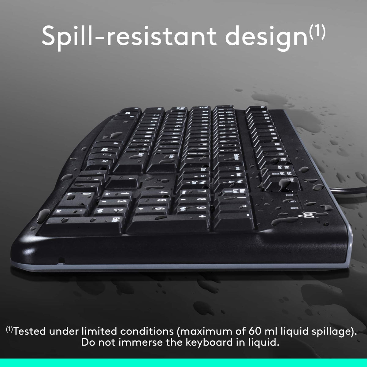 Logitech - K120 Full-size Wired Membrane Keyboard for PC with Spill-Resistant Design - Black