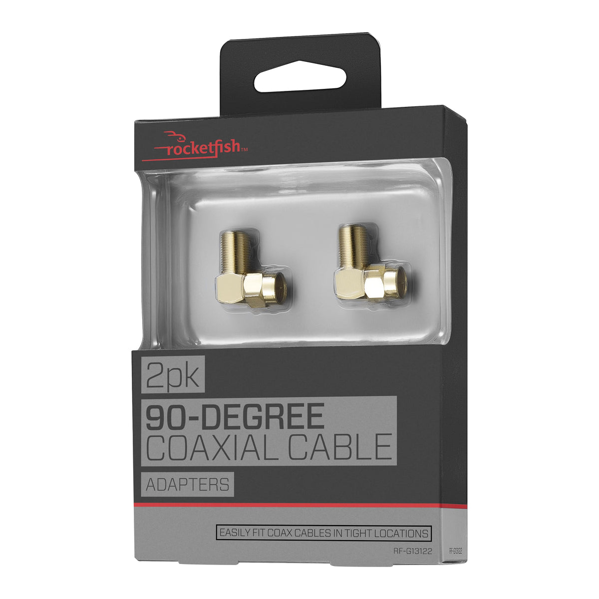 Rocketfish™ - 90-degree Coax Adapter (2 Pack) - Gold