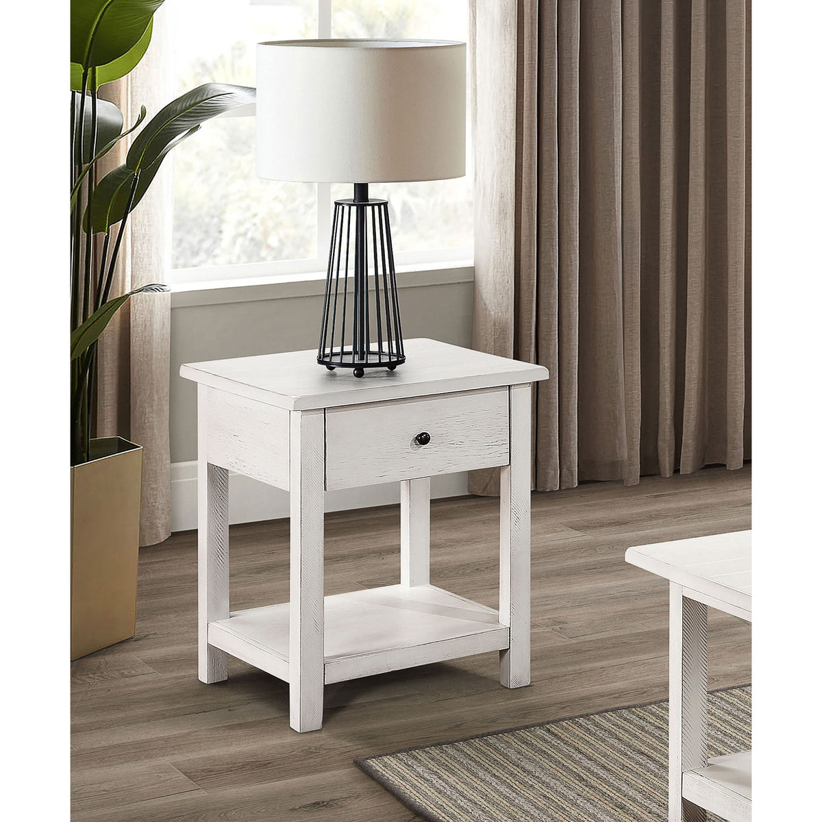 Castleton - Mesa Auxiliar de Madera con 1 Cajón y Estante