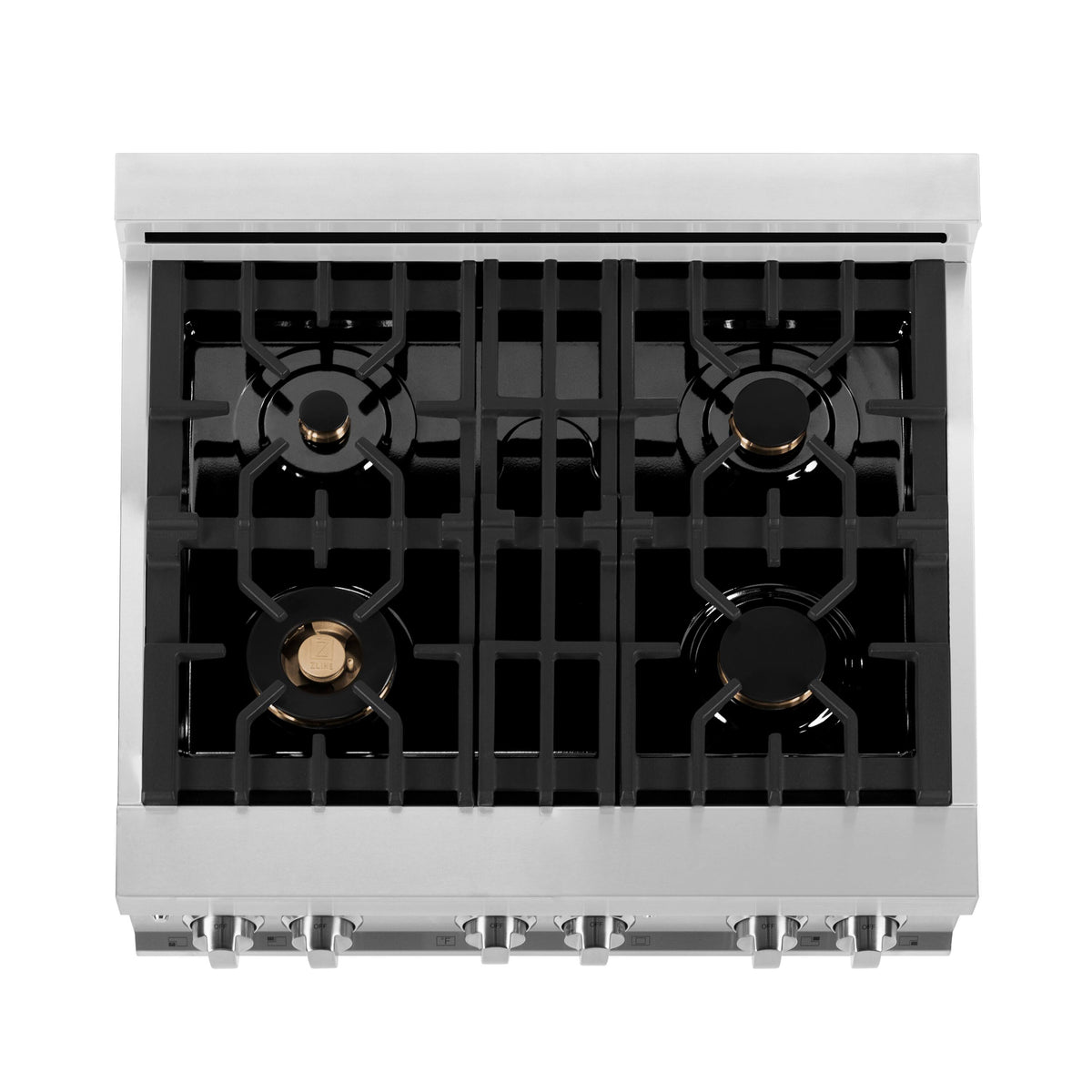 ZLINE - 30 in. Wide 4 Burner Legacy Dual Fuel Range w/ Gas Cooktop & Electric Oven (RA-BR-30) - Stainless Steel