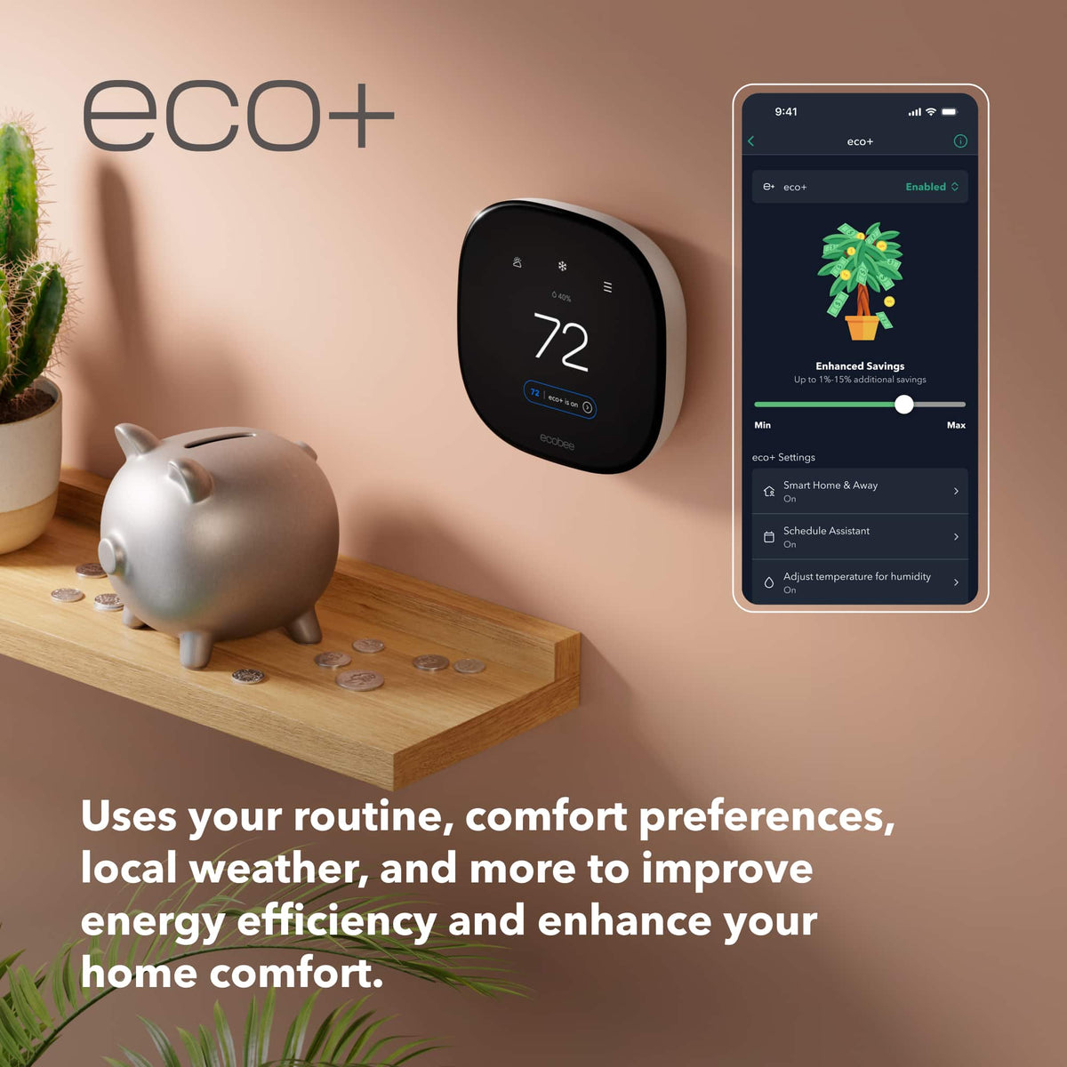 ecobee - Smart Thermostat Enhanced, Programmable Wifi Thermostat - Black
