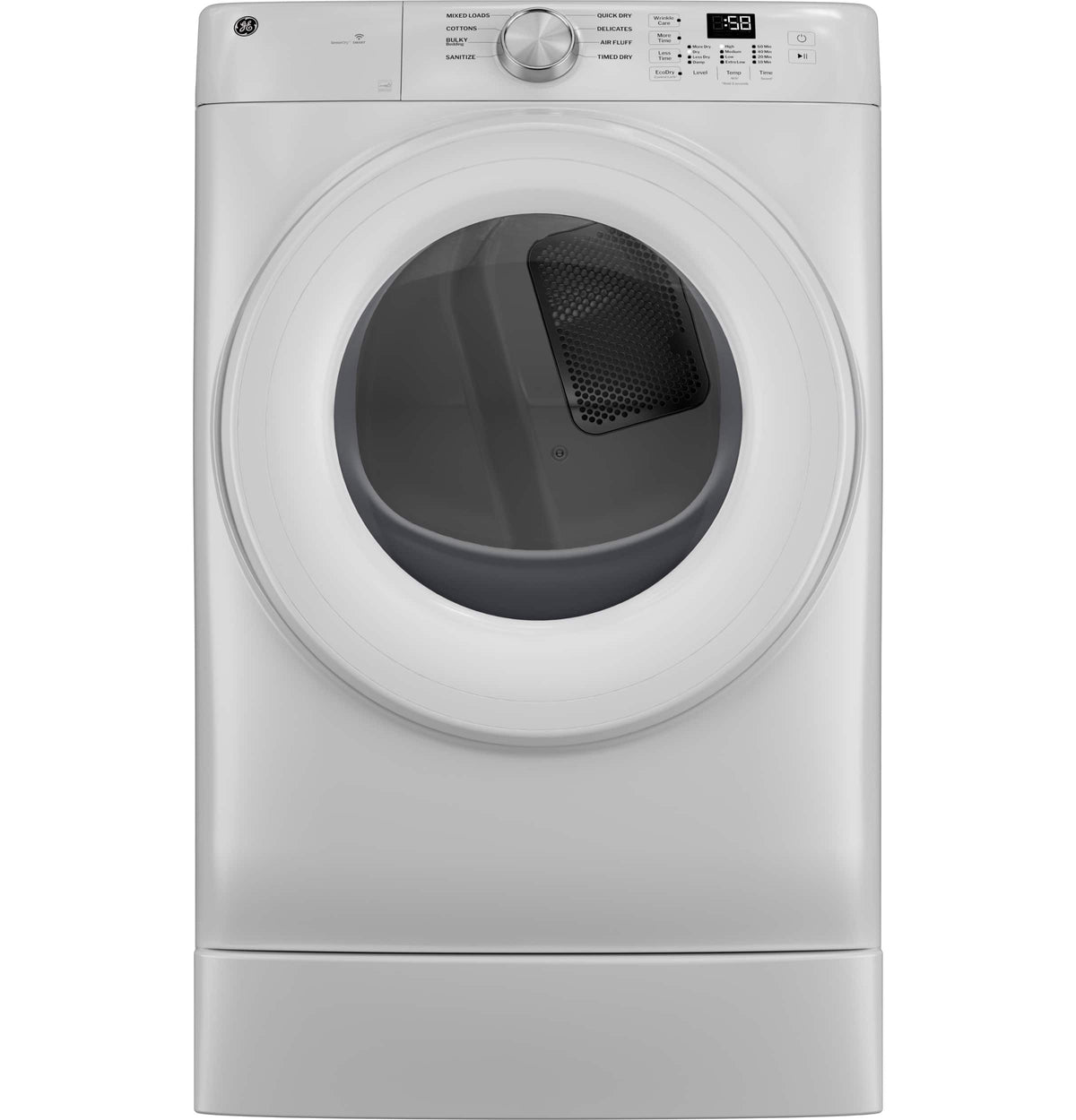 GE - 7.8 Cu. Ft. Stackable Smart Electric Dryer with Sanitize Cycle - White
