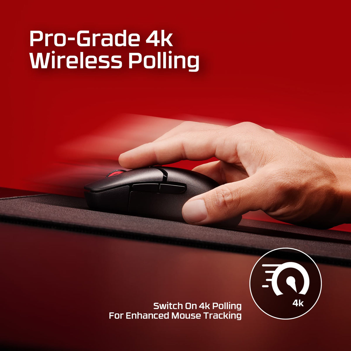HyperX - Pulsefire Saga Pro Lightweight Wireless Optical Gaming Mouse with 4K Polling Rate - Wireless - Black