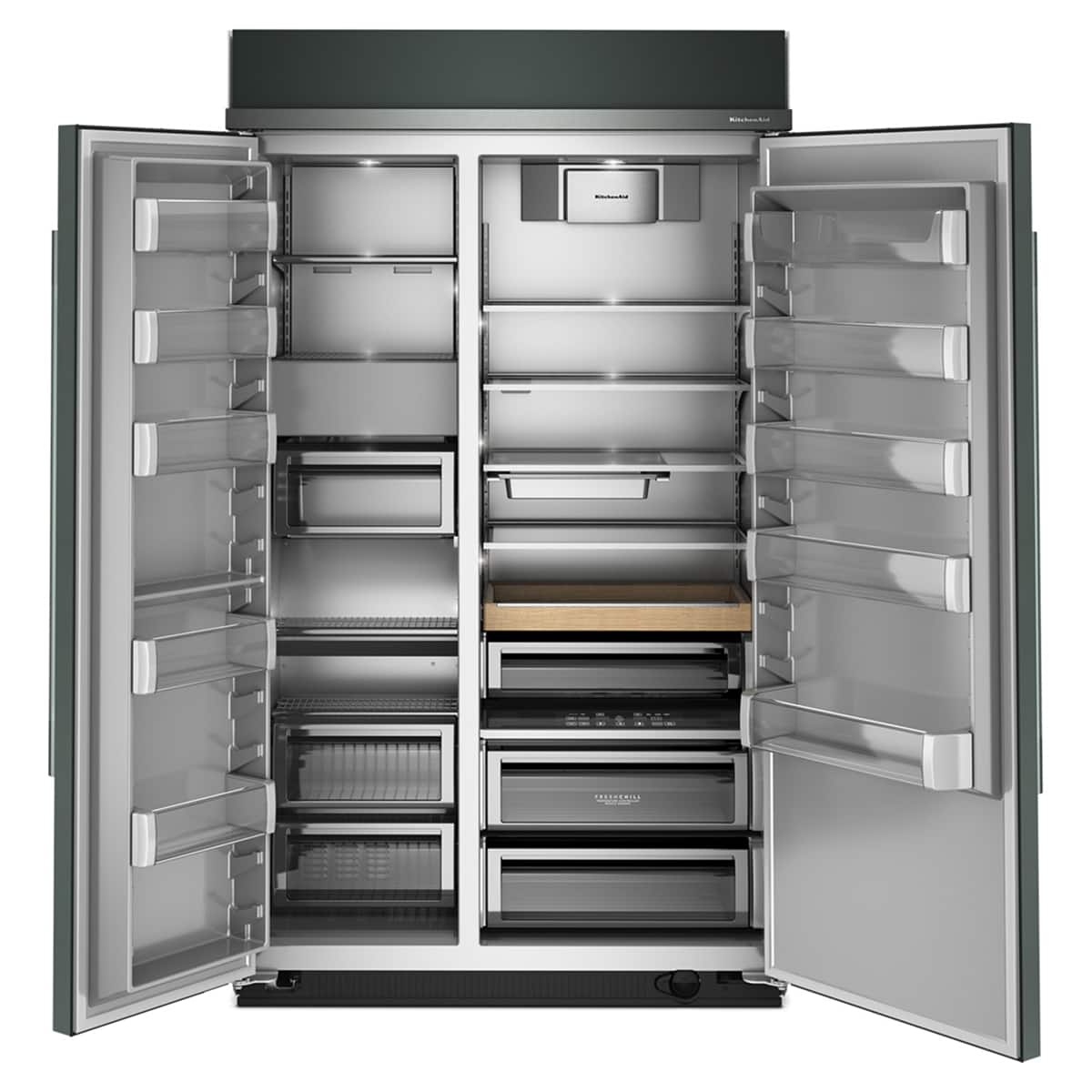 KitchenAid - 48 in. Wide 30 cu. ft. Built-In Side-by-Side Refrigerator with Platinum Interior - Juniper