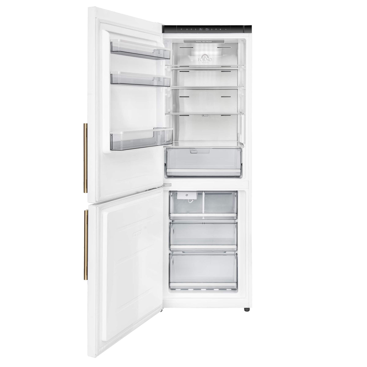 Forno Appliances - Custodia 10.3 Cu. Ft. 24" Counter-Depth Bottom Freezer Refrigerator with Left-Hinge Door and Total No Frost - White