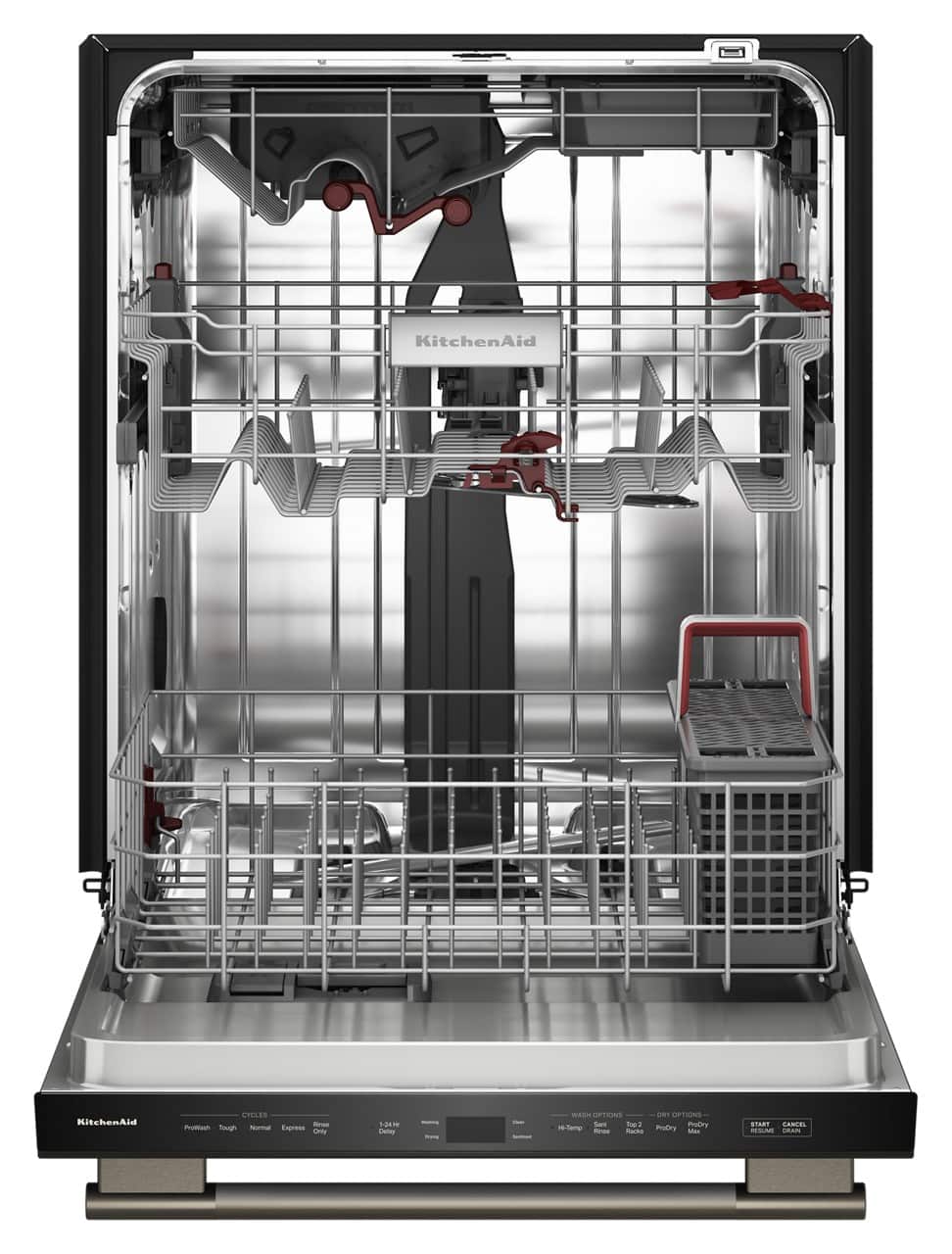 KitchenAid - 24 inch Top Control Built-In Dishwasher with 360 Max Jets Third Rack and ProDry System, 44 dBA - Black Ore