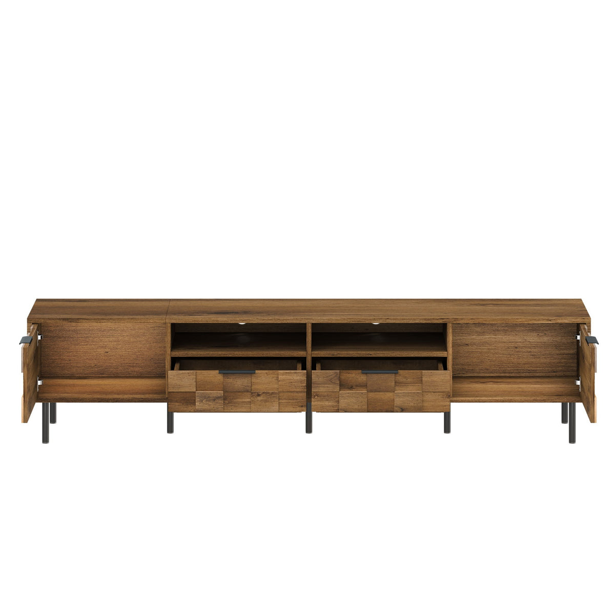 TV Stand With 2 Drawers, Media Console Table, Storage Cabinet With Cable Management