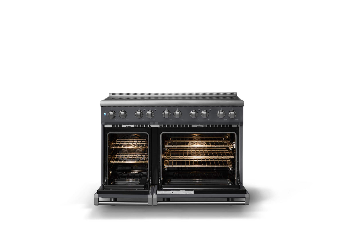 Viking - 48 in. Wide 6 Elements Pro 5 Series 7.3 Cu. Ft. Freestanding 6 Element Induction Convection Range - Cast Black