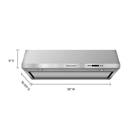 KitchenAid - 36 inches - Convertible - Under cabinet Range Hood - Stainless Steel