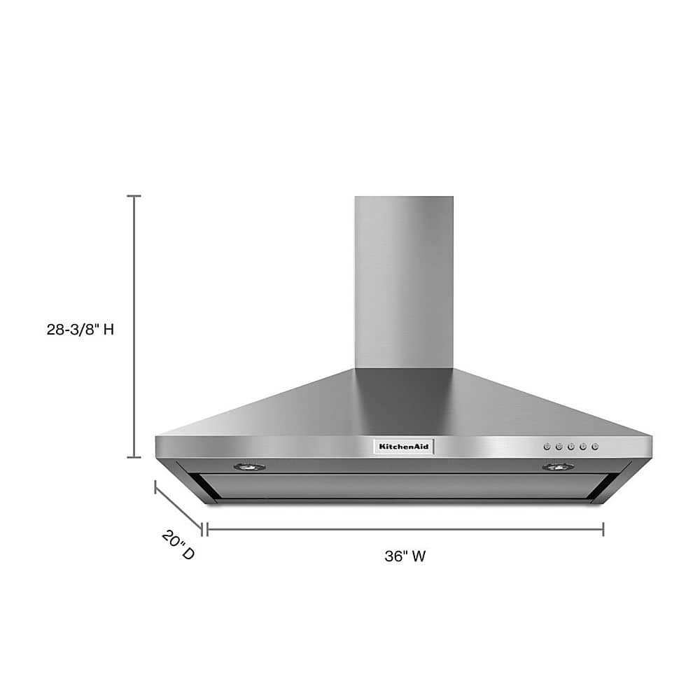 KitchenAid - 36 inches - Convertible - Wall Range Hood - Stainless Steel