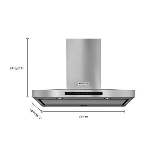 KitchenAid - 36 inches - Convertible - Wall Range Hood - Stainless Steel