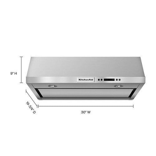 KitchenAid - 30 inches - Convertible - Under cabinet Range Hood - Stainless Steel