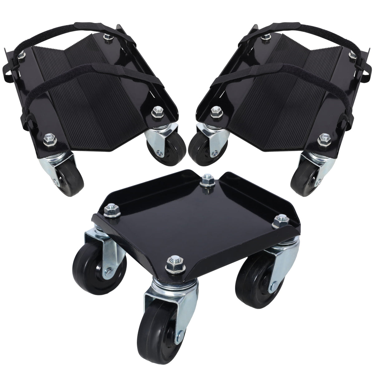 Heavy Duty Snowmobile Dolly With V Slide And Swivel Casters Steel, 1500Lbs Capacity