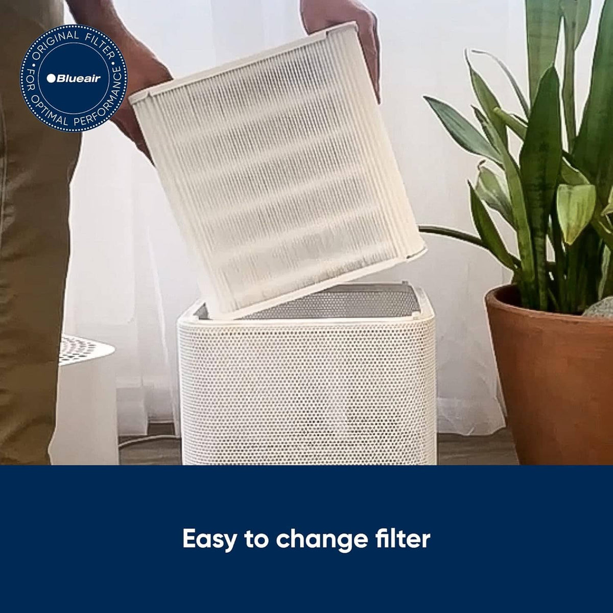 Blueair - Blue Pure 211+ Auto Replacement Filter, AHAM Certified HEPASilent Dual Filtration, Carbon Filter - White