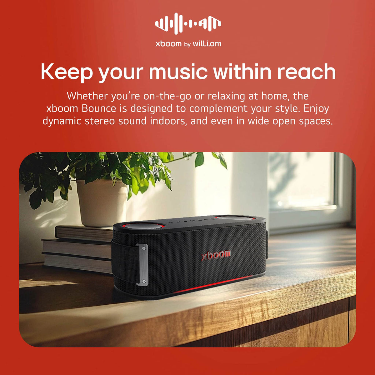 LG - xboom Bounce Portable Bluetooth Speaker - Black