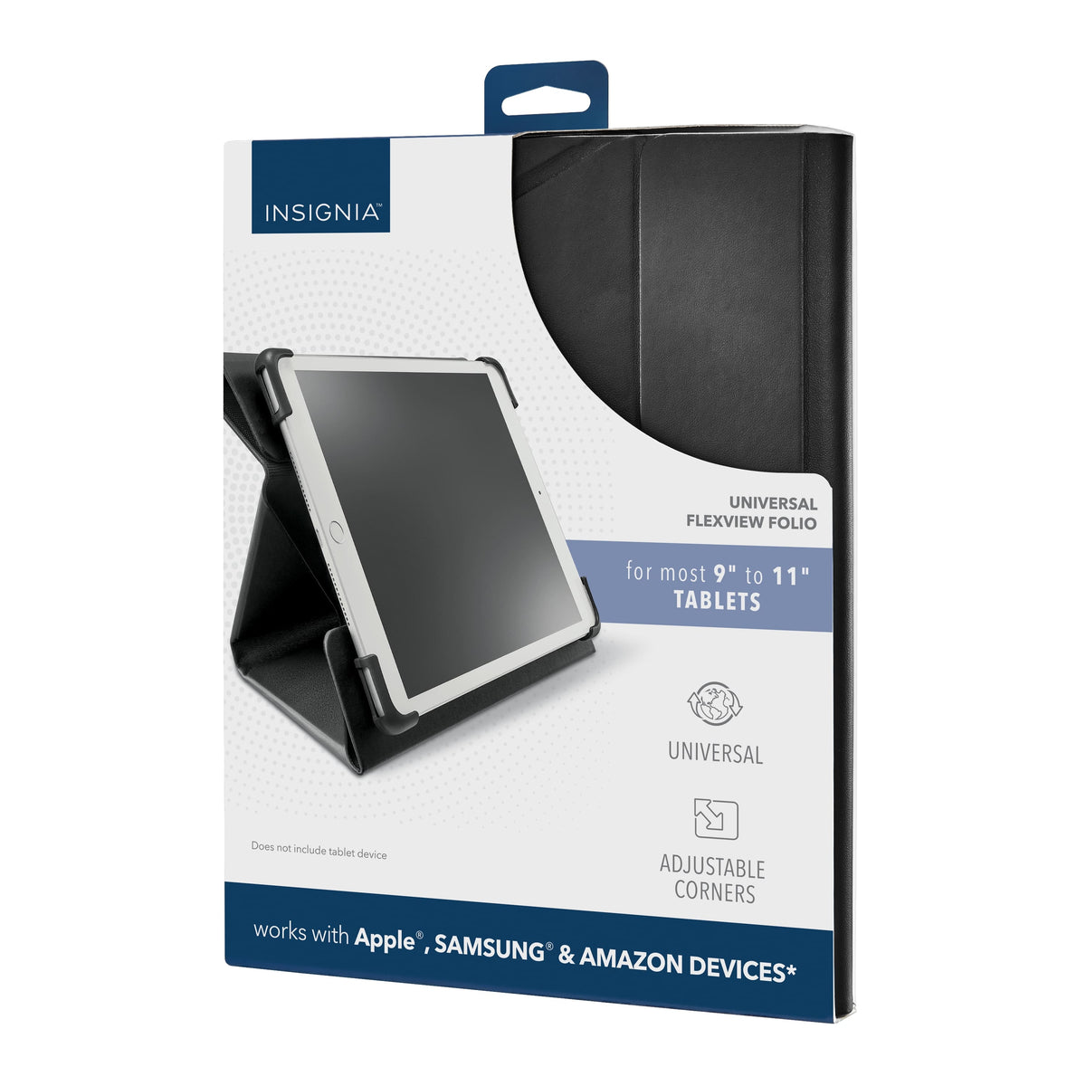 Insignia™ - Universal FlexView Folio Case for most 9" to 11" tablets - Black