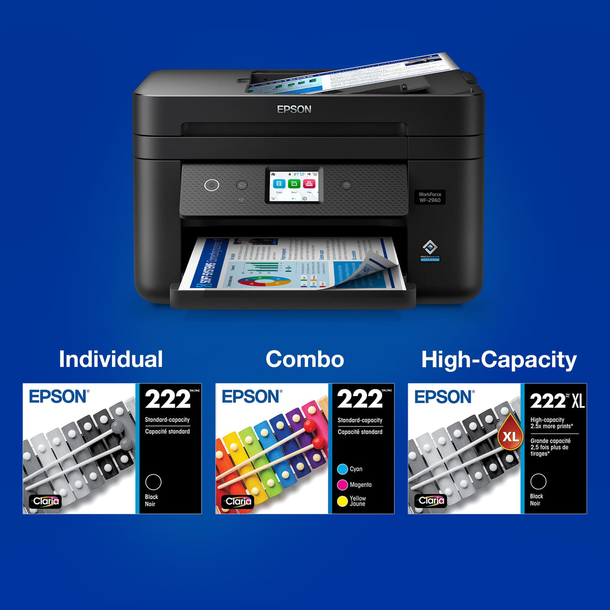 Epson - T222 Combo High Yield Ink Cartridge - Black/Cyan/Magenta/Yellow