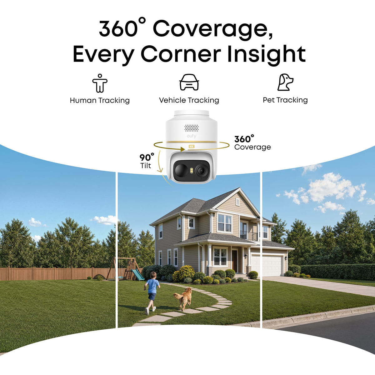 eufy - eufyCam C37 2-Cam Kit with HomeBase Mini, 4K Solar Security Cameras, 360 PTZ AI Tracking, No Monthly Fee - White