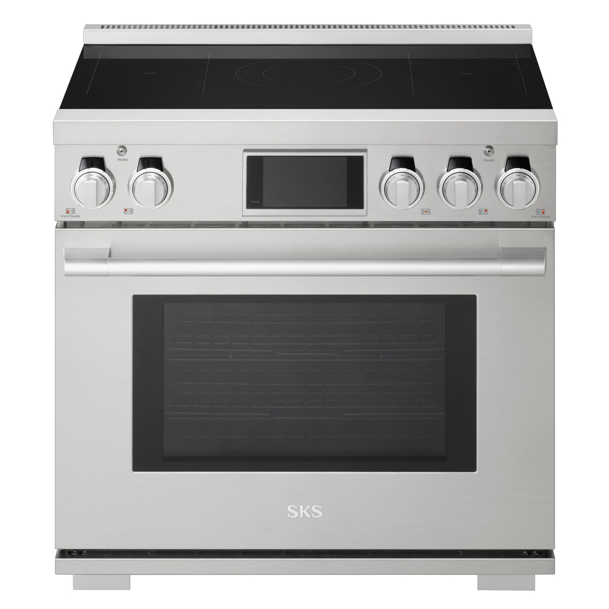 SKS - 36-inch 6.3 Cu. Ft. Freestanding Smart Electric Induction Pro Range with Steam-Combi - Stainless Steel